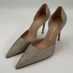 Stuart Weitzman Stuart 100 Women's Size 7.5 Platino  Scallop Pumps
